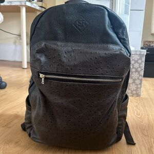 large leather backpack dark brown. Like new !